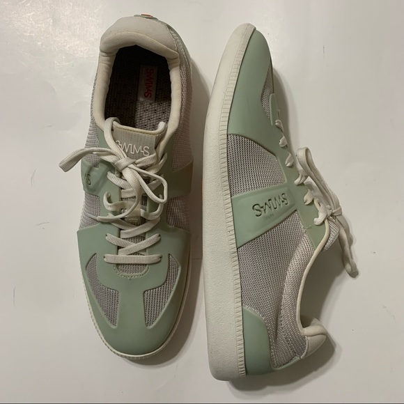 SWIMS Mens Luca Stone Toe Lace Up Low Top Sneakers Shoe Size 9 runs Big = To 10 - Picture 2 of 12